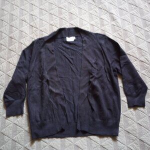 Open Front Cropped Cardigan with 3/4 Sleeve